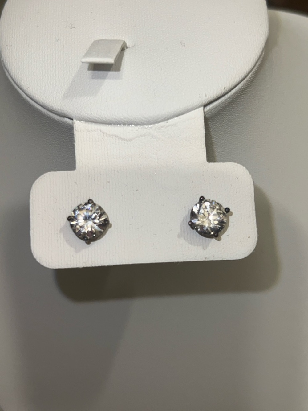 Sterling Silver Classic Clear Crystal Stud Earrings - Timeless Sparkle